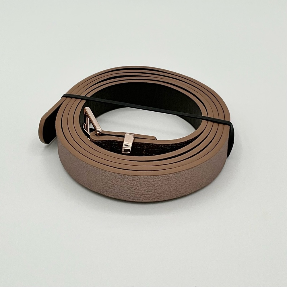 Like New Torrid Narrow Waist Belt Faux Leather Metallic Bronze/Tan Size 0/00 - Picture 4 of 11